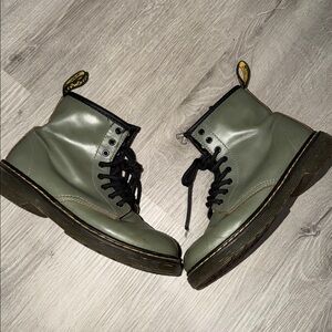Doc Martens youth 3 1460J olive green combat boots kids girls